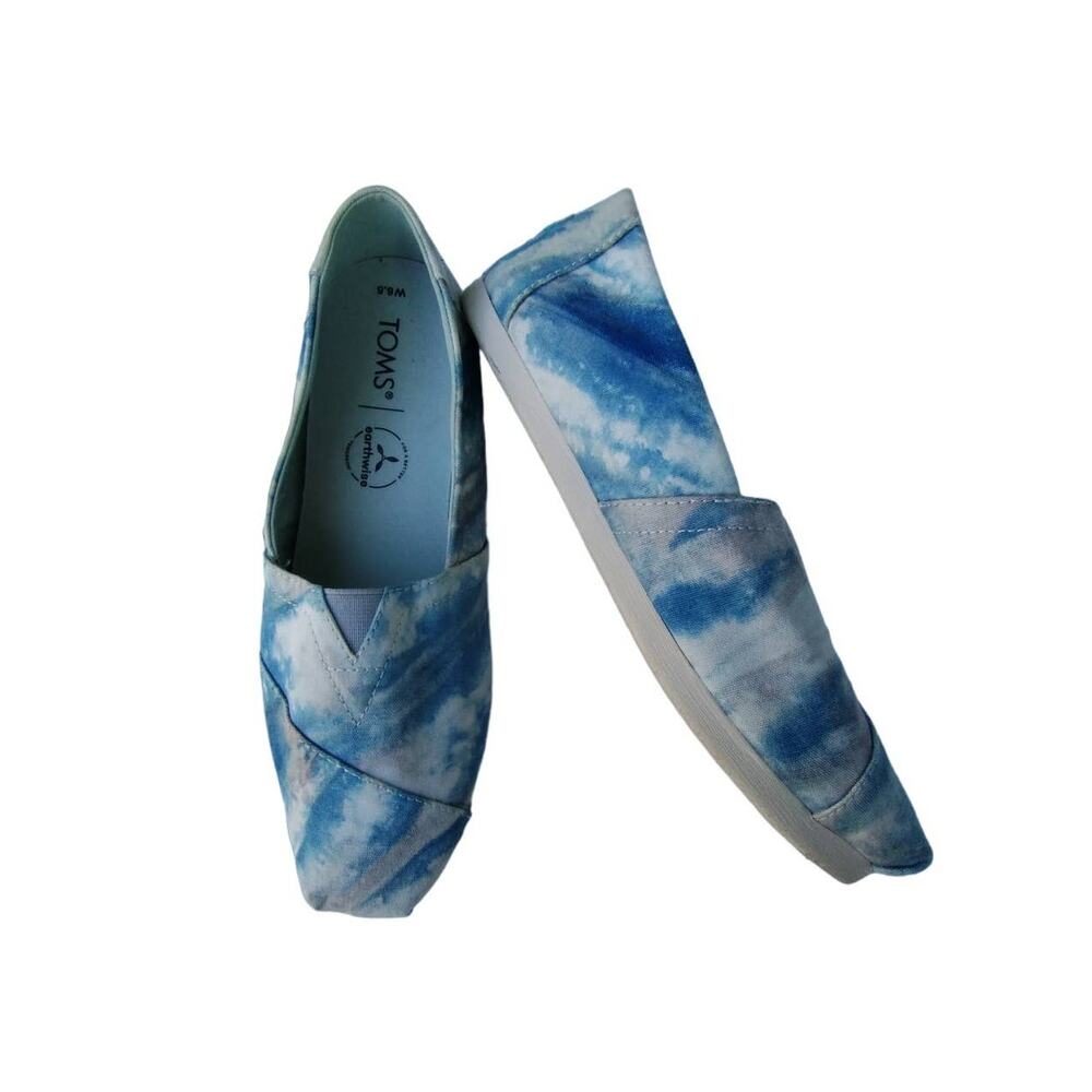 Toms Women's Earthwise Classic Plant Dyed Blue, Grey, White  Multi Tie Dye 6.5